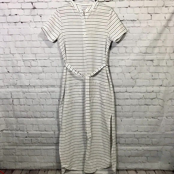 Stelen striped cotton button up maxi dress. Medium - Picture 1 of 9